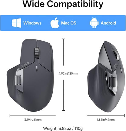 Rapoo MT760 PRO Wireless Mouse, NearLink + Bluetooth 5.0 Multi-Device, 12K DPI - Image 9