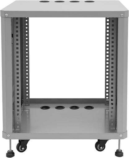 12U Stereo & Studio Rack with Wheels, Open Frame Audio Rack Cabinet, Rolling - Image 3