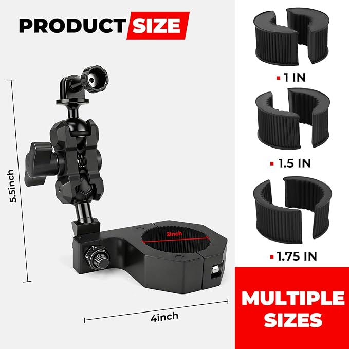 Jerbor Aluminum UTV ATV Camera Mount Holder 360° Compatible - Image 6