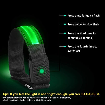 2 Pack Rechargeable LED Reflective Armband, High Brightness High Visibility - Image 3