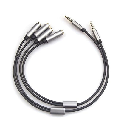 REXUS Grey 2-Pack 3.5mm Y Splitter Stereo Audio Cable 4-Pole Male to 2 Female - Image 6