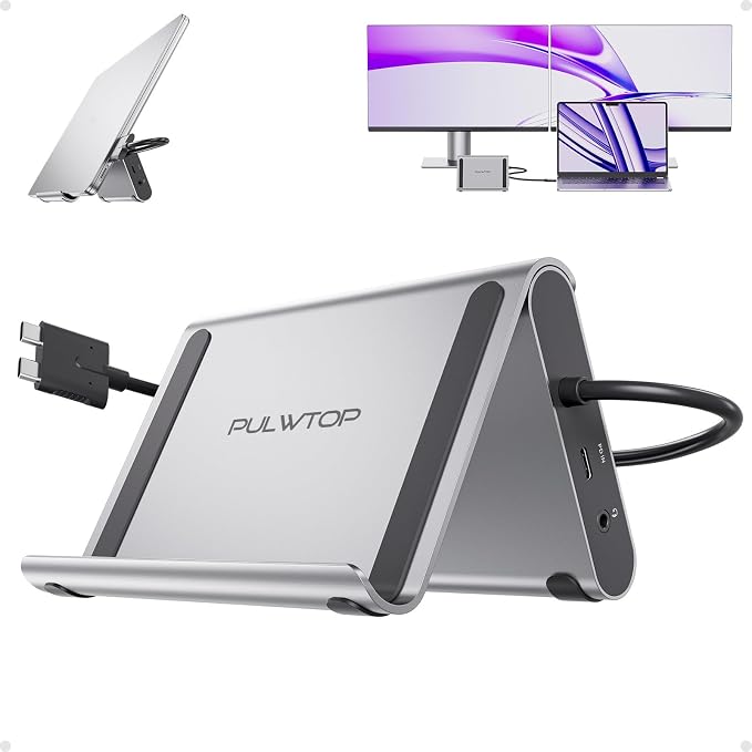 MacBook Pro Docking Station Dual Monitor 4K@60Hz by PULWTOP