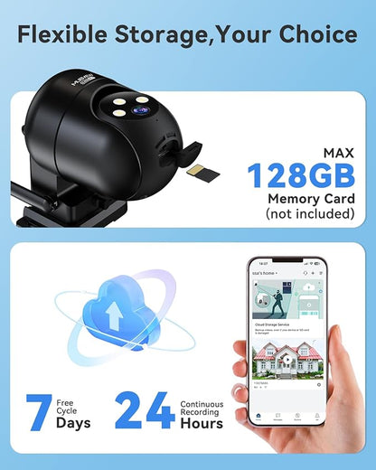 MUBVIEW Black 360° Security Cameras Wireless Outdoor, 24/7 Wired Outdoor Camera - Image 7