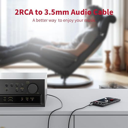 3.5mm to RCA Cable, 3.5 mm 1/8 to RCA 2-Male Headphone Jack Adapter HiFi Sound - Image 2