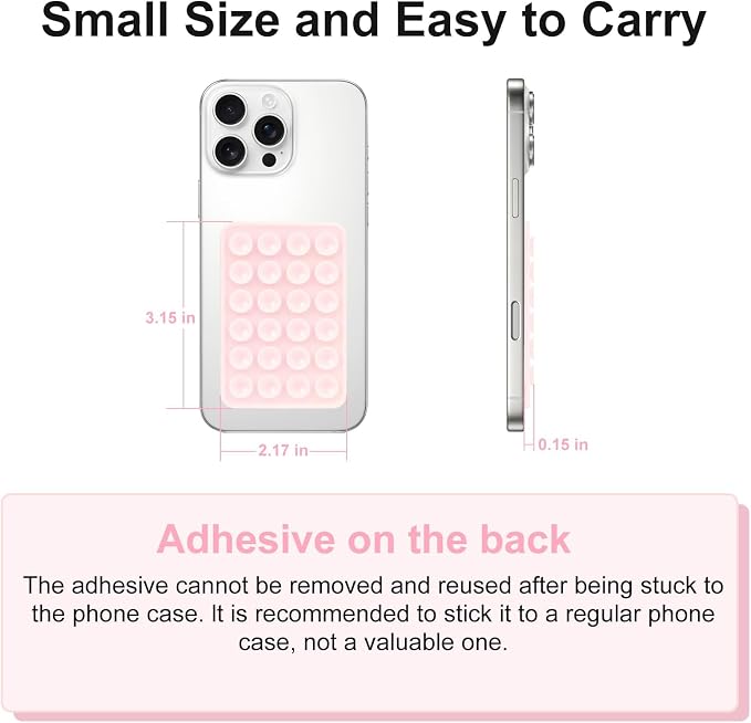 2PCS Silicone Suction Phone Case Mount, Non Slip Suction Cup Phone Mount - Image 3