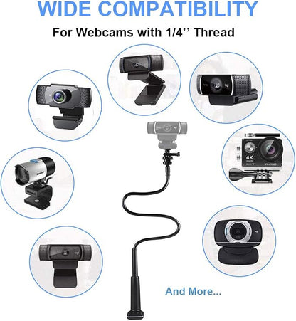 30 Inch Webcam Stand Camera Mount, Upgraded Thick Base Flexible Gooseneck - Image 5