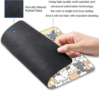 Kawaii Mouse Pad, Cute Cats Mouse Mat, Square Waterproof Non-Slip Rubber Base - Image 2