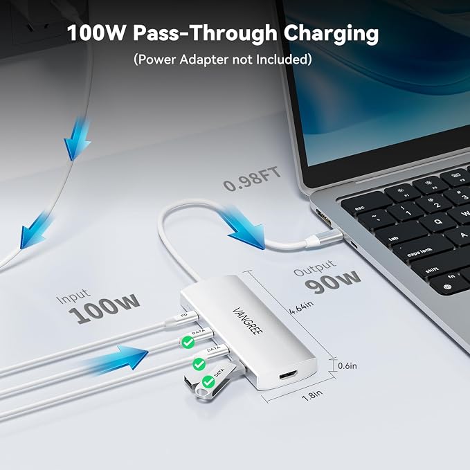 USB C to USB C Hub 10Gbps, 3 USB 3.2 Gen 2 Ports, 4K@60Hz HDMI, 100W PD - Image 4