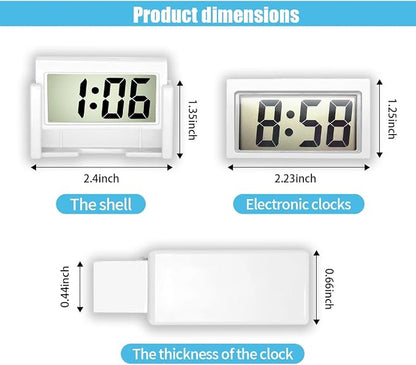 JOYCOURT Small Electronic Dashboard Car Time Clock Self-Adhesive Mini Car - Image 2