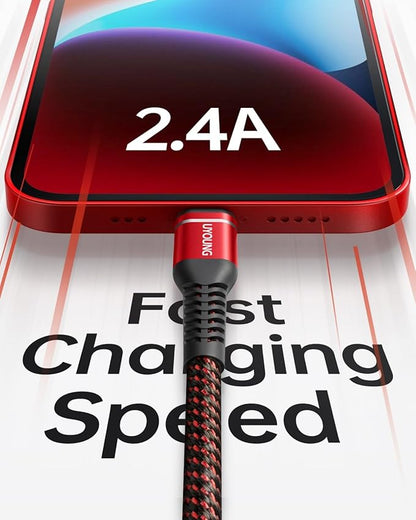 UYOUNG iPhone Charger Cable 3Pack 6FT USB to Lightning Cable Nylon Braided - Image 2