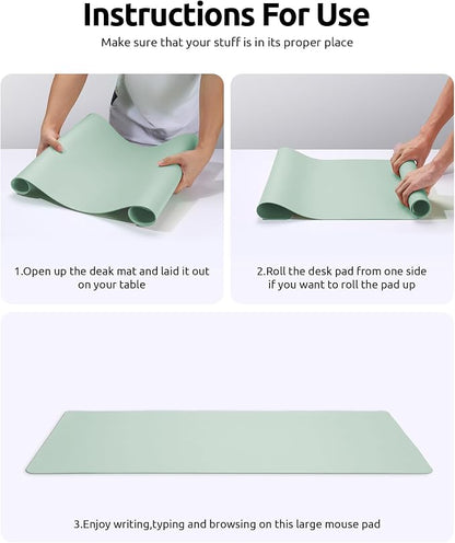 YSAGi Leather Desk Protector, Office Mat, Large Mouse Mat, Non-Slip PU Leather - Image 9