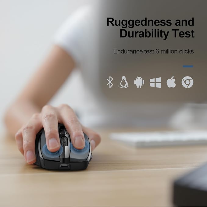 TECKNET Wireless Mouse Rechargeable 4800 DPI Silent USB A & Bluetooth Mouse 6 - Image 7