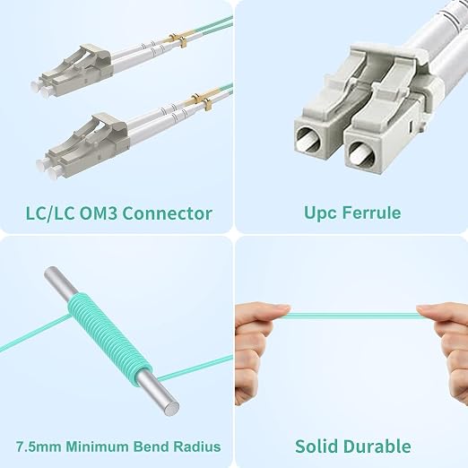 Yonwide Om3 Lc to Lc Fiber Patch Cable 50m, Options: 0.2m-500m, OM3 Fiber Lc to - Image 4