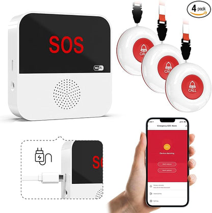 WiFi Rechargable Smart Wireless Caregiver Call Button Nurse Calling Life by SANJIEGuardSecurity