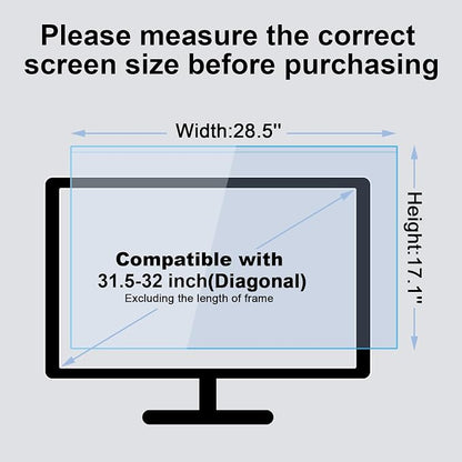 31.5-32 Inch Blue Light Filter for Computer Monitor, TV Computer Screen Blue - Image 6