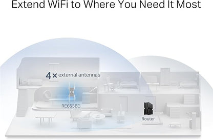 TP-Link BE10000 Wi-Fi 7 Range Extender RE653BE | 10 Gbps Tri-Band Wireless - Image 6