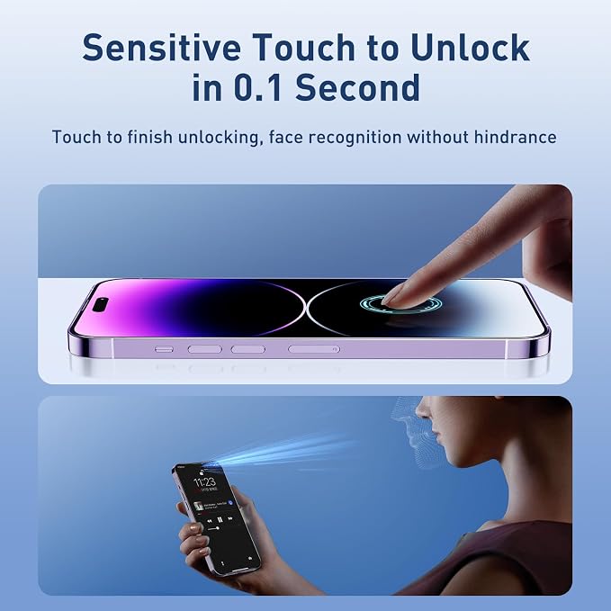 for iPhone 14 Pro Max Screen Protector Blue Light Full Coverage Dynamic Island - Image 2