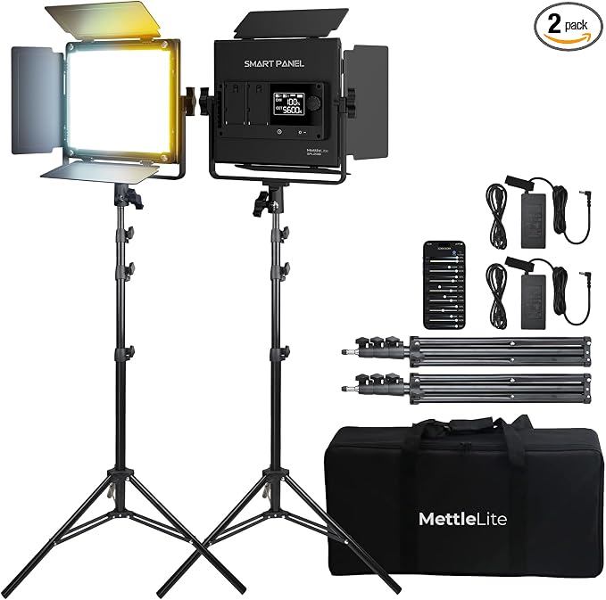 Mettlelite 2 Pack SPL210B Bi Color LED Video Light Kit by Mettlelite