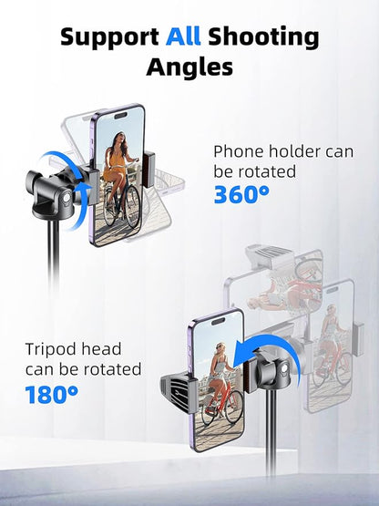 Kaiess 62" Phone Tripod & Selfie Stick, Extendable Photography Light Stand - Image 4