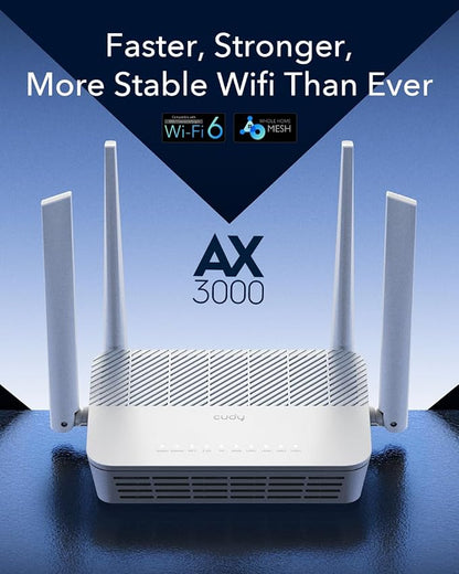Cudy WR3000S AX3000 Dual Band WiFi 6 Mesh Router, 5 Gigabit Ethernet RJ45 Ports - Image 2