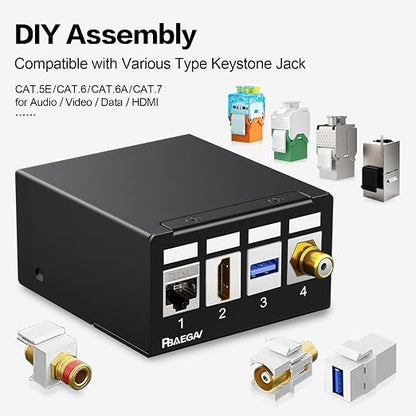 Patch Panel 4 Port Keystone Network Blank Patch Panel UTP/STP Compatible - Image 5