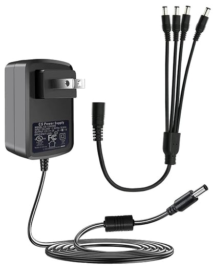 Lonnky DC 12V 2A Security Camera Power Adapter Combine by Lonnky