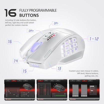 UtechSmart Venus Pro Wireless MMO Gaming Mouse, 000 DPI Optical Sensor - Image 5