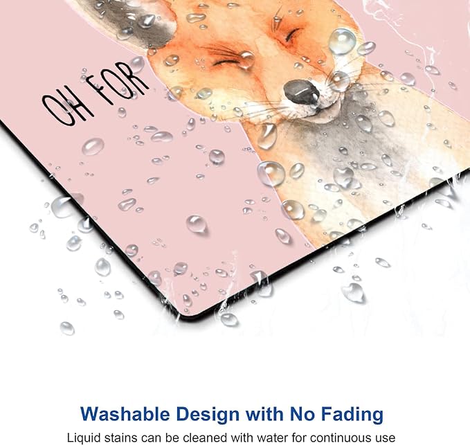 Mouse Pad, Cute Fox Mouse Pad for Women, Washable Square Cloth Mousepad for - Image 5