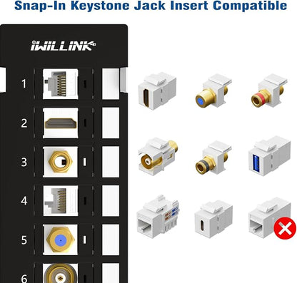 Iwillink Blank 12-Port Keystone Patch Panel - Image 2