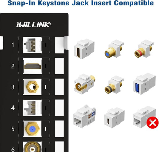 Iwillink Blank 12-Port Keystone Patch Panel - Image 2