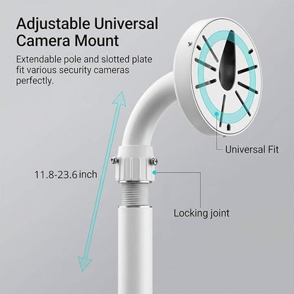 QWORK Universal Security Camera Mount Bracket, Adjustable J Type 15.7-23.6 inch - Image 2