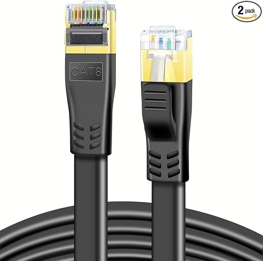 DDMALL CAT 8 Ethernet Cable, 10ft High Speed 40Gbps 2000MHz Shielded Flat CAT8 by DDMALL