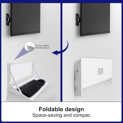 1 Pcs 24 Inch Keyboard Wall Mount Foldable Fits Standard Computer Keyboard - Image 3