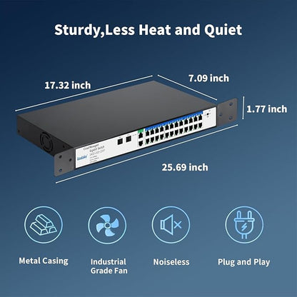 26 Port Gigabit Switch, Easy Smart Managed Ethernet Switch, Network Hub - Image 7