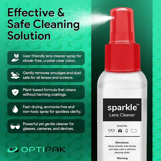 Sparkle Anti-Reflective Lens Cleaner Spray kit | 2oz Glasses Cleaner Spray + - Image 2