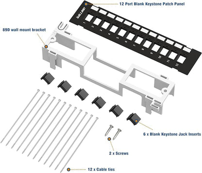 Iwillink Blank 12-Port Keystone Patch Panel - Image 4