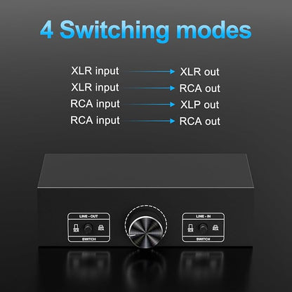 Y.D.F RCA and XLR Selector Switch Boxes, 2-in-1-Out RCA/XLR Speaker Switcher - Image 5