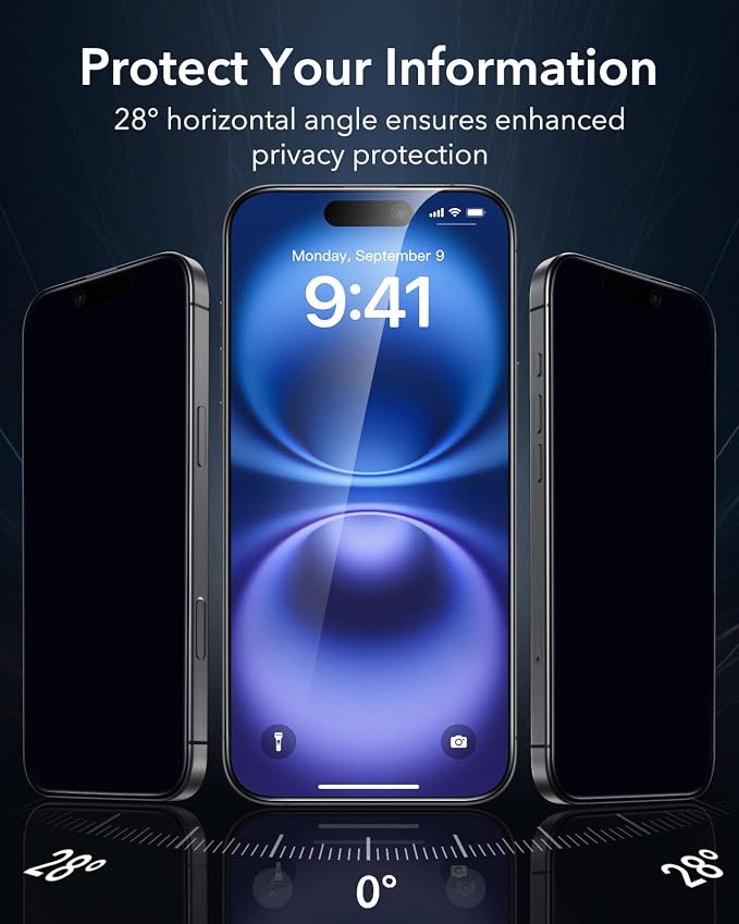 ESR 3 Pack for iPhone 16 Plus/iPhone 15 Plus Privacy Screen Protector, Anti-spy - Image 3