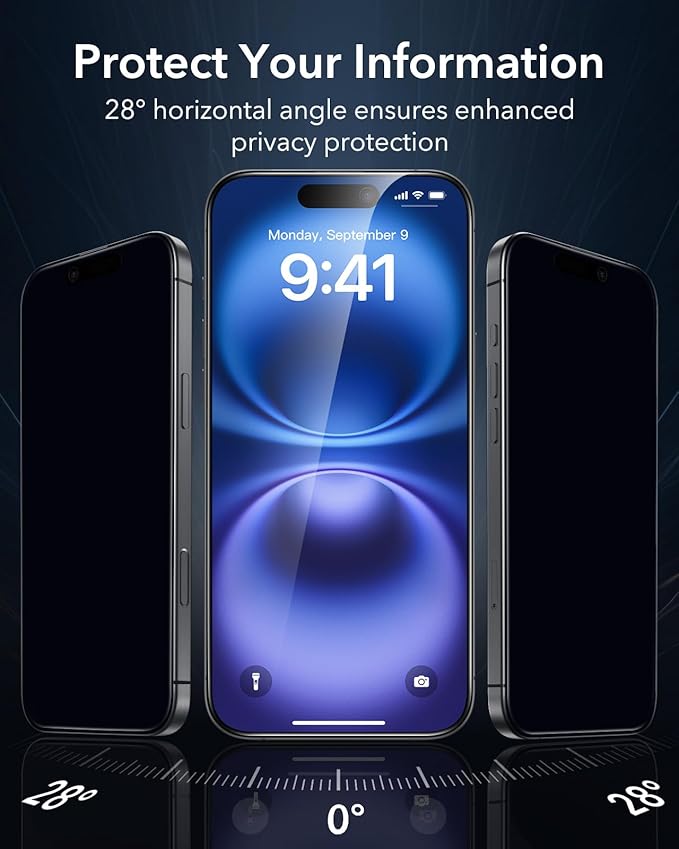 ESR 3 Pack for iPhone 16 / iPhone 15 Privacy Screen Protector, Anti-spy - Image 3