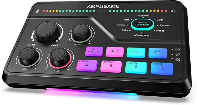 Fifine Gaming Audio Mixer for 7.1ch Surround Sound Headphone Amp-Volume by FIFINE