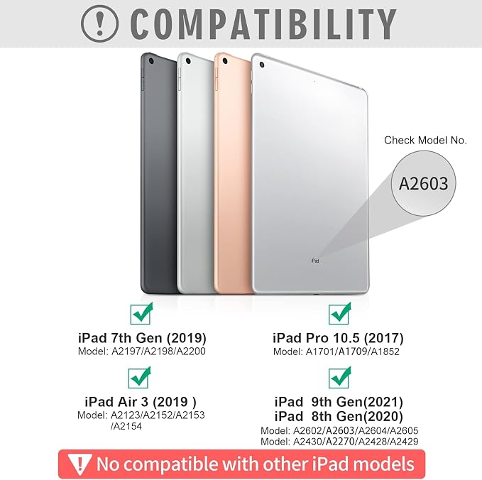Keyboard Case for iPad 9th/8th/7th Generation 10.2 inch, 360° Rotatable iPad - Image 2