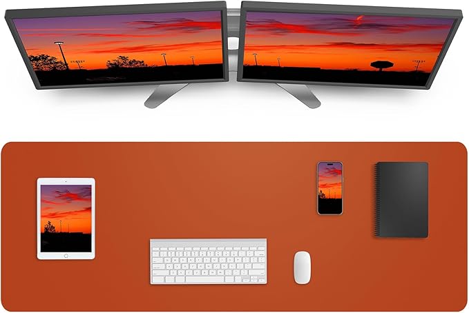Leather Desk Pad Protector, Mouse Pad, Office Desk Mat, Non-Slip PU Leather by AFIING