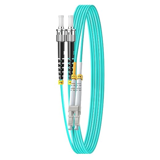 FiberPrime- OM3 LC to ST Fiber Patch Cable, Duplex Multimode, MM Fiber Optic by Unknown