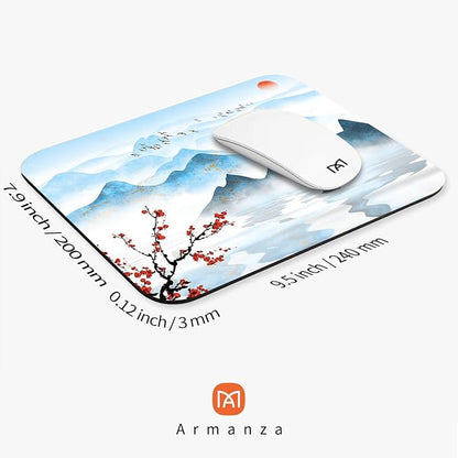 Square Mouse Pad Ink Painting Landscape, Personalized Premium-Textured Custom - Image 2