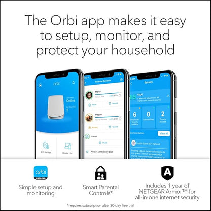 NETGEAR Orbi Whole Home Tri-Band Mesh WiFi 6 System – Router + 1 Satellite - Image 5