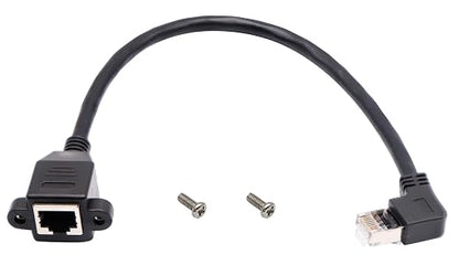 90 Degree Cat 6 Ethernet Cable Left Bend Angle RJ45 Male to Female Shielded - Image 5