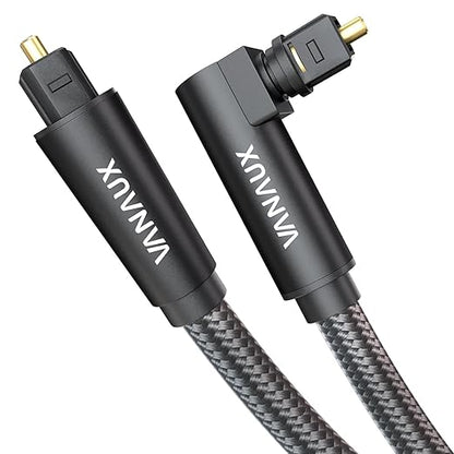 VANAUX 90 Degree Optical Audio Cable Digital Toslink Fiber Optic Cords Male to by VANAUX