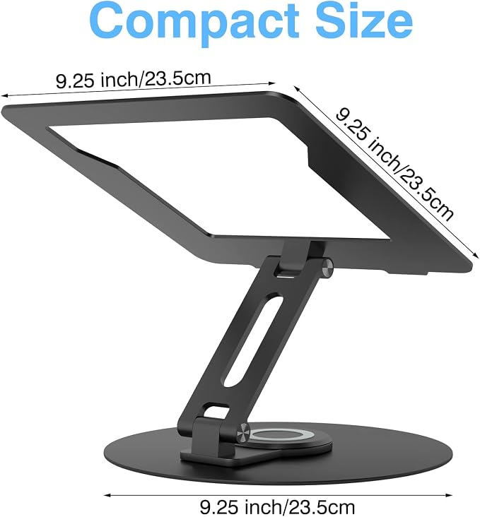 Swivel Laptop Stand for Desk, Adjustable Height Aluminum Computer Stand - Image 8