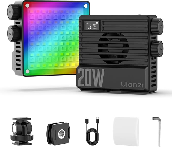 ULANZI LE20 RGB Video Light, 20W Pocket Camera Light, 2500-9000K CRI 95+ 20 by ulanzi