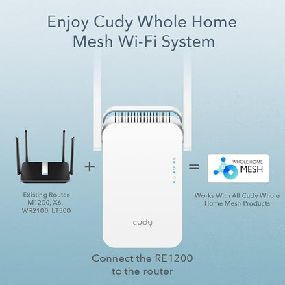 Cudy AC1200 WiFi Extender, 1.2Gbps Home Signal Booster, Dual Band 5GHz/2.4GHz - Image 7